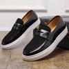 Men's British Style Leather Slip-On Loafers, Size 47 - Versatile Casual Sports Shoes