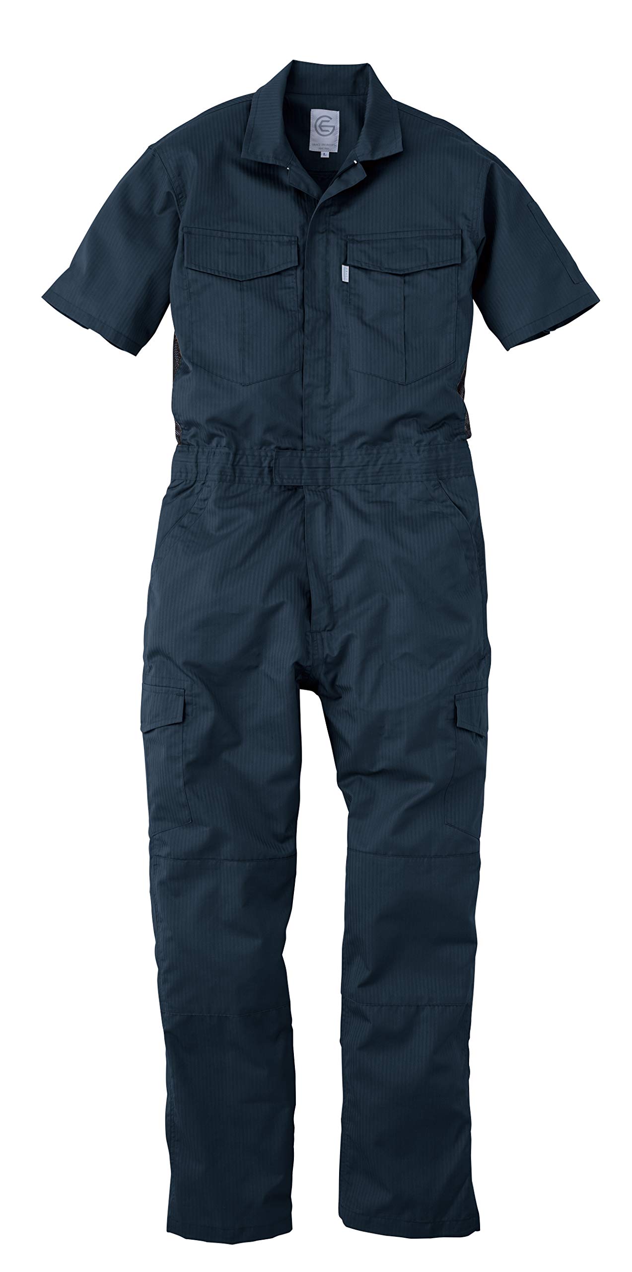 

SK Product GRACE ENGINEERS Shadow Stripe Summer Short-Sleeve Coveralls (Spring/Summer) GE525 12 Navy L