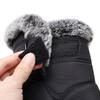 Women's 2025 Waterproof Rabbit Fur Snow Boots, European Size 45, with Widened Velcro Mid-Tube Design