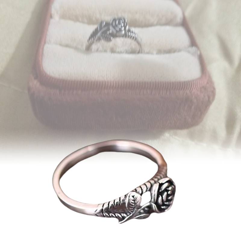 Rose Flower Rings For Women Silver Color Jewelry Alloy Material Vintage Retro
