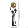 Human Figurine with Sphere Modern Abstract Sculpture Gold Ball Contemporary
