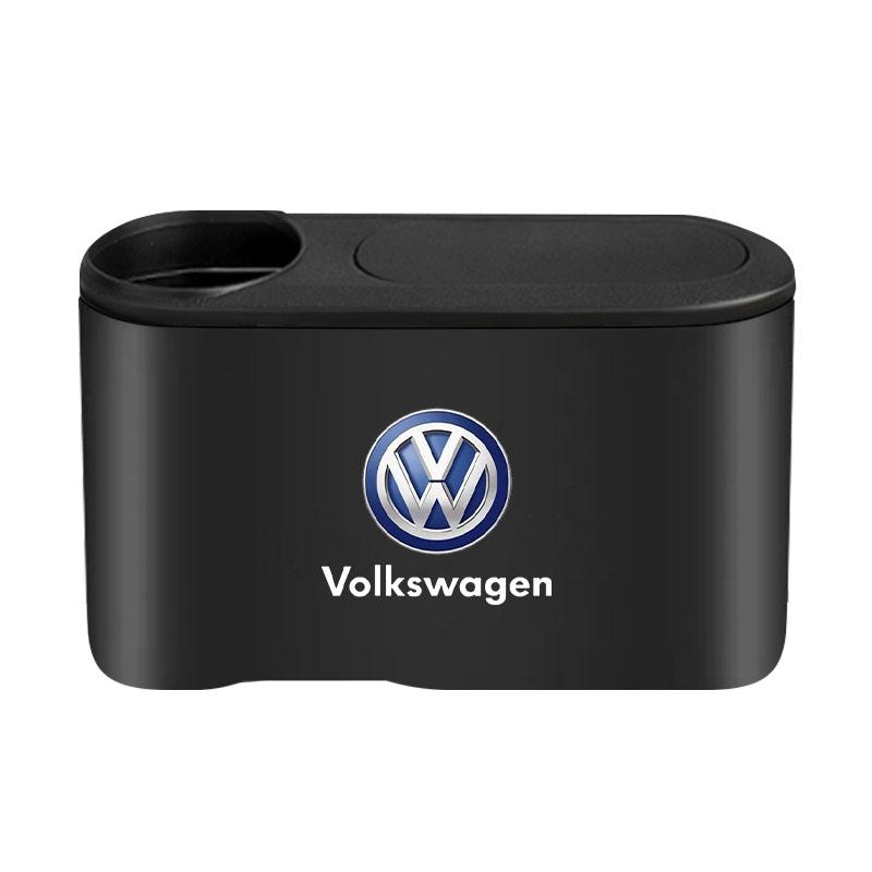 Kosz na śmieci Emblemat samochodowy Pojemnik na śmieci Przechowywanie Akcesoria samochodowe Dla Volkswagen B7 B6 B5 Golf 4 5 6 Polo Passat CC Jetta Mk6 Tiguan Gol Cross