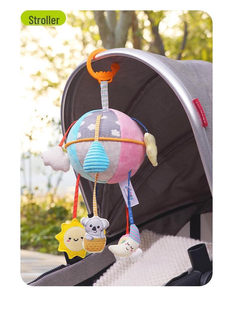 JollyBaby Kinderwagenanhänger: Plüsch Baby Auto Spielzeug & Rassel mit Windspiel