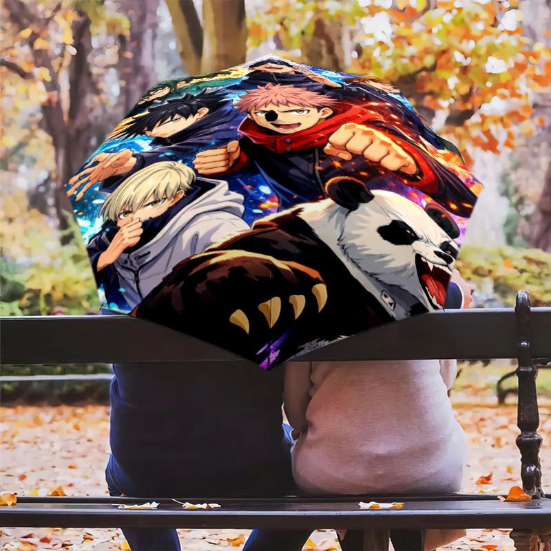 Jujutsu Kaisen Anime Characters Poster Folding Umbrella Suitable For All Seasons Travel Umbrella Sun Umbrella Outdoor
