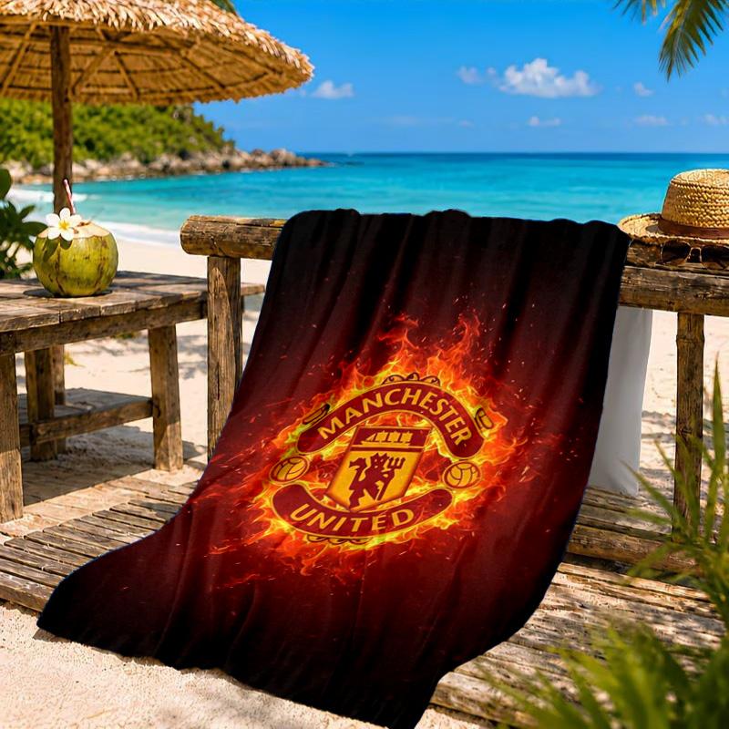 Manchester United Wappen Strandtuch, Schnelltrocknend, Pflegeleicht, Geeignet für Fitness und Strandurlaub, Sport-Essential