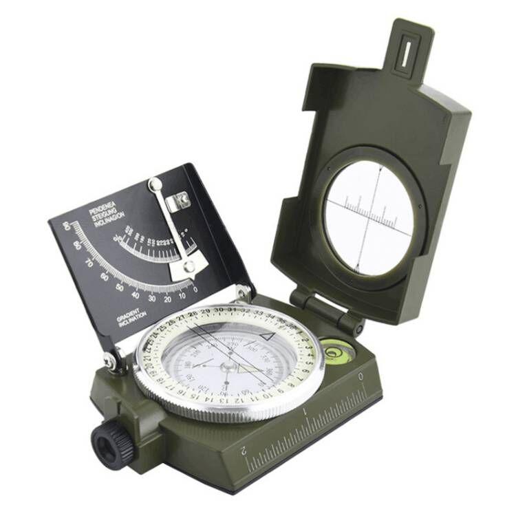 New Multi-functional American Army Green Outdoor Compass Scale Level Meter Vertical Dial Slope Meter Luminous Compass