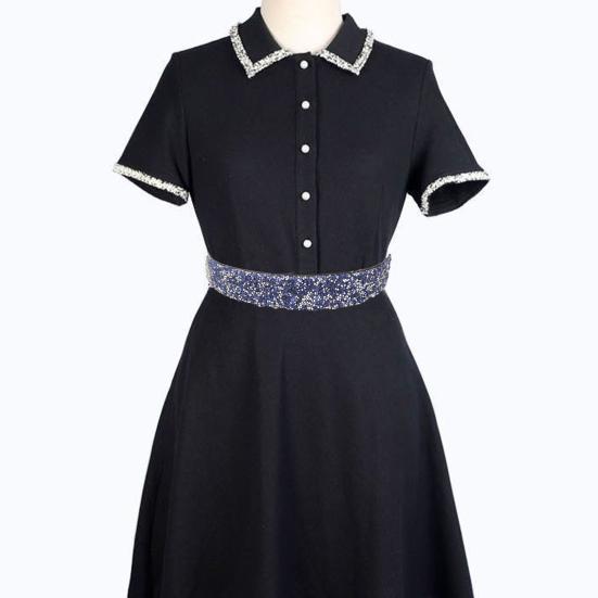 Women Belt Adjustable Elastic Band Shiny Rhinestone Wide Anti-slip Clothes Matching Anti-break Tight Waist Dress Waistband Clothes Accessory