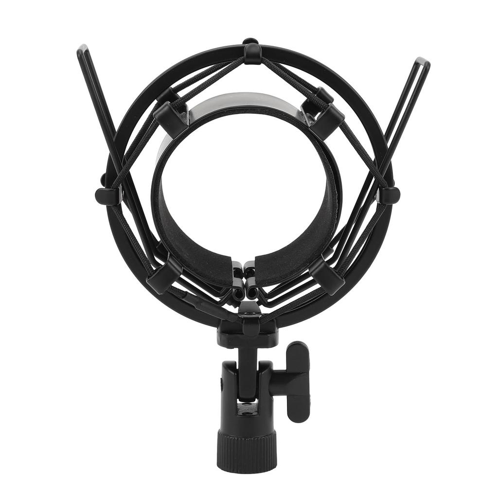 Aluminum Alloy Microphone Shock Mount Holder with Anti-Vibration Pad Inserts, Fits 55-65mm Microphones, Easy Installation In Studio Broadcast