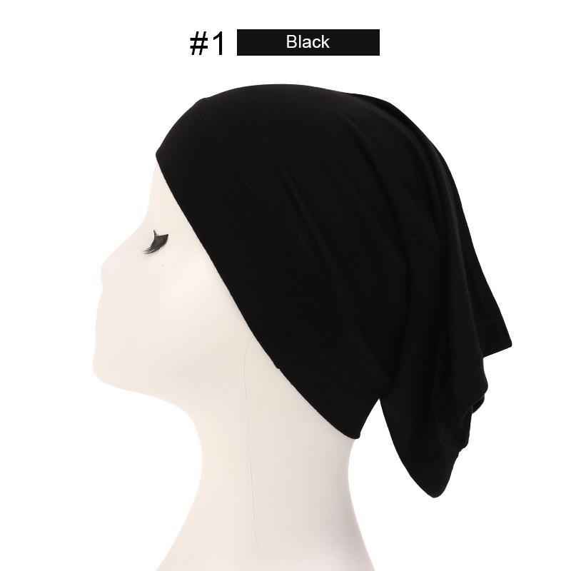 Fashion Muslim Hijab Caps Solid Underscarf Women Veil Modal Cotton Hijab Muslim Scarf Turbans Head  Women's Hijabs Hat Islamic