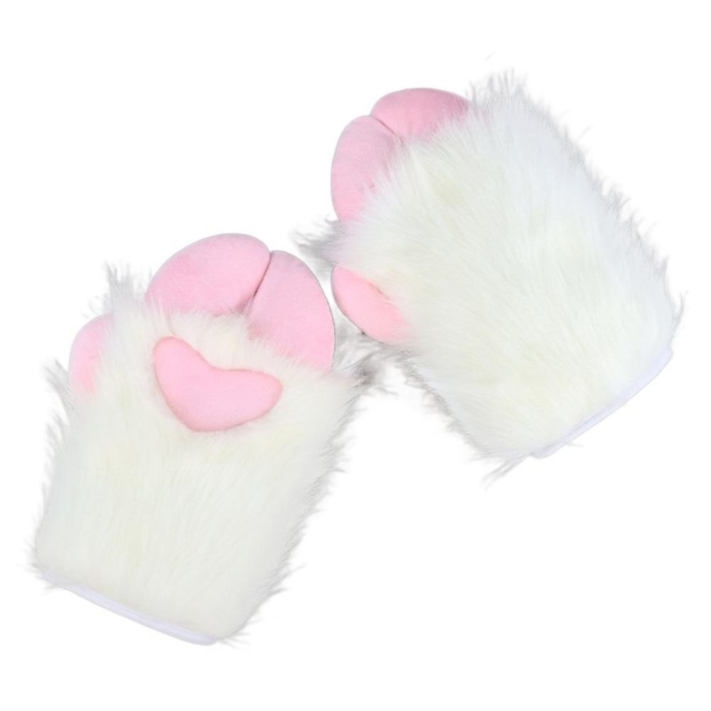 Фурсьют Кигуруми Косплей Костюм Перчатки Мультяшные Копыта Овцы Варежки Модные Косплей Реквизит Вечеринка розовый/белый