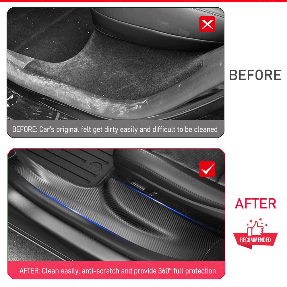 Door Sill Protector for Tesla Model YL Y L 2026 Accessories Anti-Kick Door Sill Guards Seat Slide Rail Pad Trunk Side Cover Mats