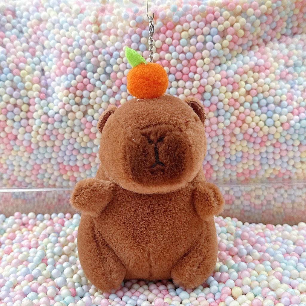 Little Red Book Capybara & Guinea Pig Plush Keychain Ornament