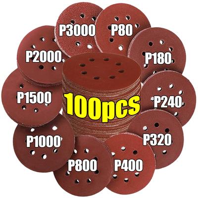 8Holes Sandpaper Woodworking Metal Grinding Disc Abrasive Polishing Tool 80/180/240/320/400/800/1000/2000/3000 Grit Sanding Disc