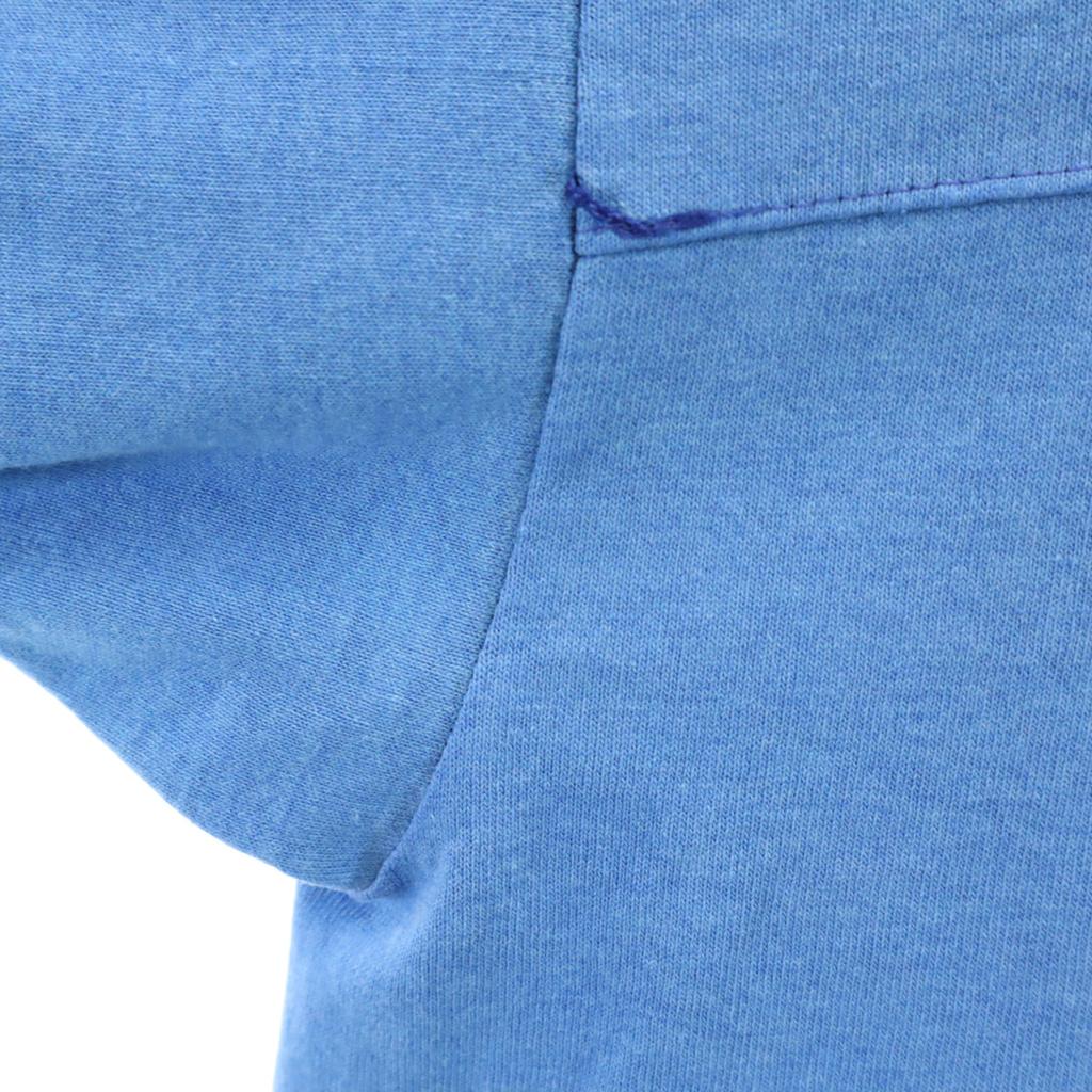 80s Vintage Made in USA Short sleeve V neck T-shirt L blue Single stitch Men's Used