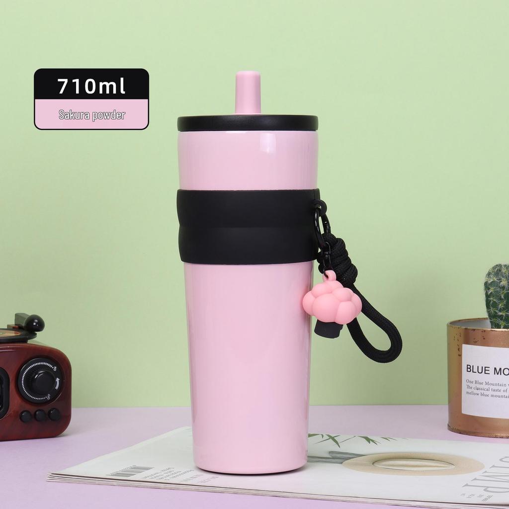 Aurora 316 Stainless Steel Insulated Cup with Handle & Straw - Creative Car Cup