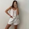 Crepe Cotton Breathable Loose and Comfortable Summer Suspender Shorts Pure Cotton Cotton and Silk Pajamas Set Home Women