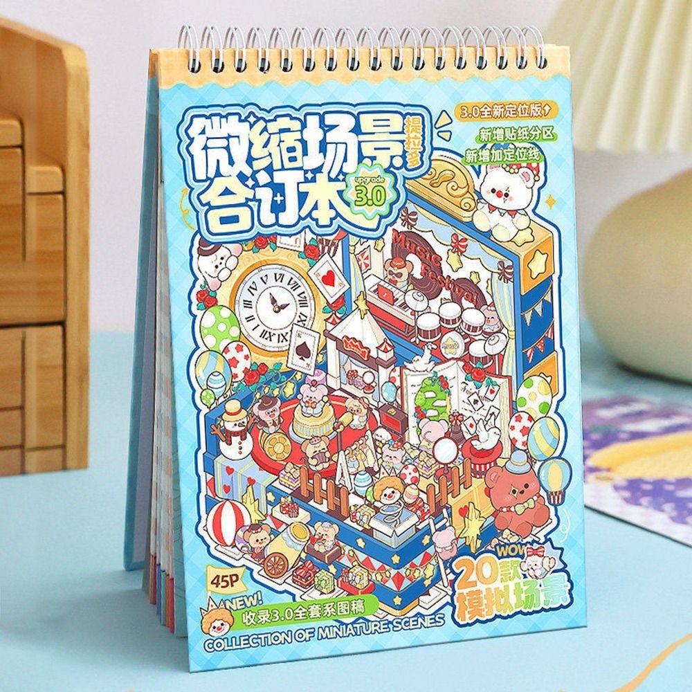 Cozy House Miniature Scene Collection Book 3D Hut Journal Stickers  Photo Prop