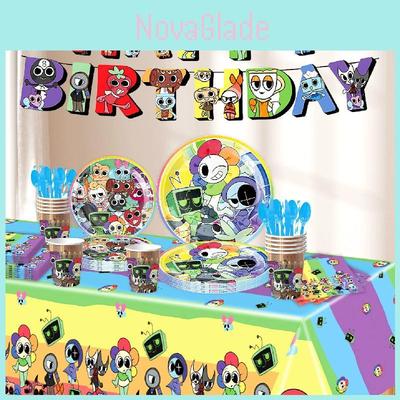 Dandys World Cartoon Party Supplies With Disposable Tableware For Birthday Celebration Decor