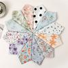 1Pc 34x34cm Thin Cotton Retro Flower Printed Women Pocket Handkerchief Scarf Absorbent Wipe Sweat Towel