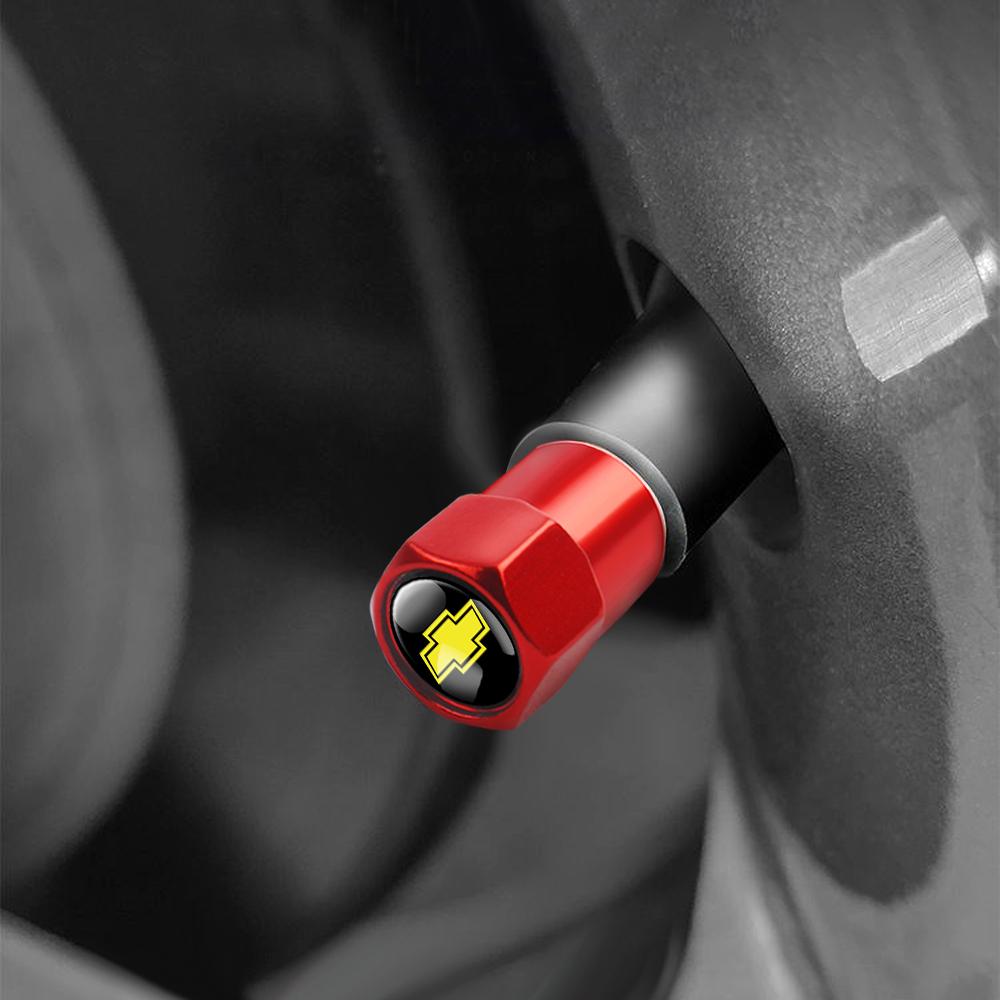 4 Stück Auto Metalllegierung Reifenventil Staubkappen Schutzabdeckung Zubehör für Chevrolet Cruze Malibu Camaro SS Captiva Lacetti Aveo
