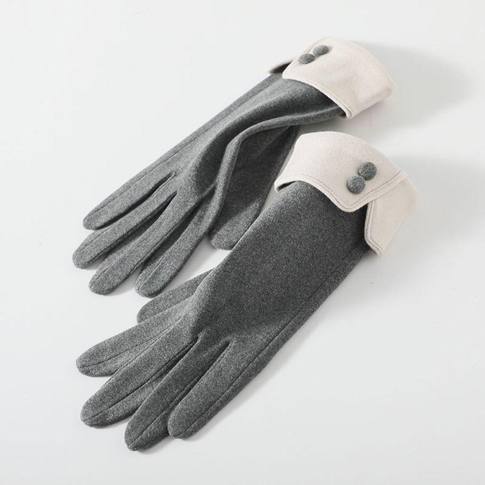 Touch Screen Velvet Outdoor Sports Women's Gloves Riding Gloves Full Finger Gloves Warm Mittens