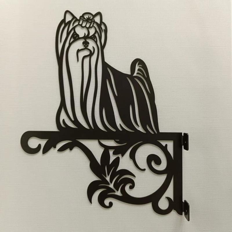 Metal Dog Flower Pot Holder Schnauzer Design