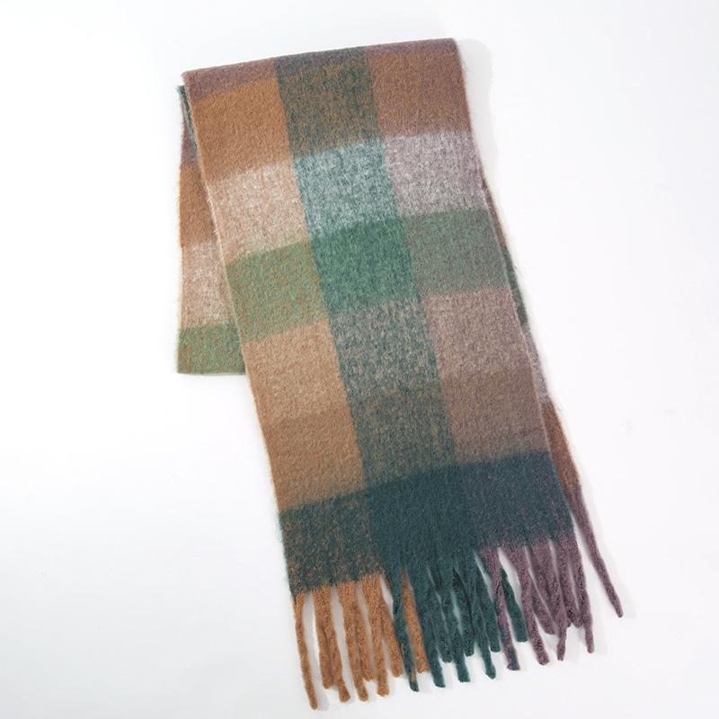 Imitation Cashmere Scarf for Women Winter  Men's Scarf  Autumn and Winter Thick Wool Tassel  Versatile New Plaid Scarf