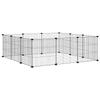 12 Panel Pet Cage with Door Black 35 x 35 cm Steel
