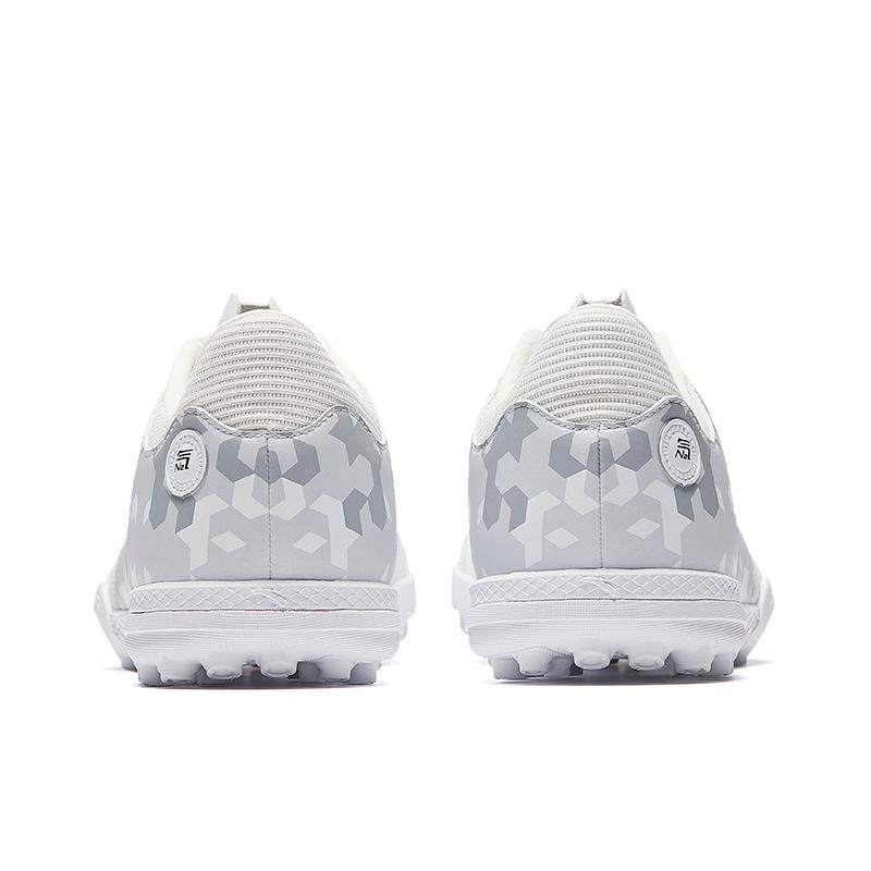 Anta Professional Training TF (Rubber Studs) Non-Slip Durable Football Shoes Men Football Shoes White Gray 412511121-1