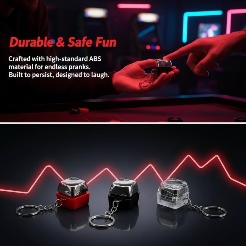 Electric Shock Prank Button Toy That Plays Tricks On People By Pressing Buttons Keychain Pendant Stress Relief Toy