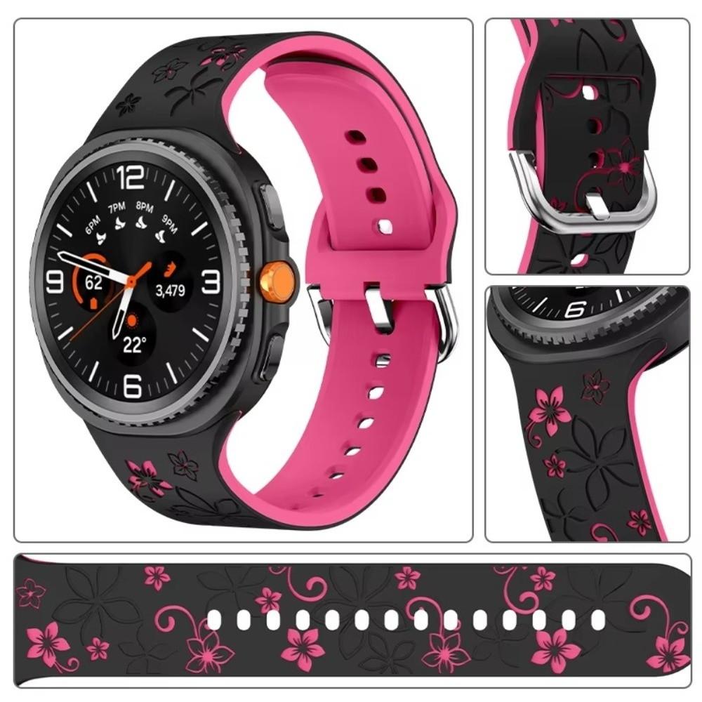 Silikonový řemínek na hodinky Bez mezer Vyřezávaný potisk Řemínek na hodinky Pohodlný náramek na hodinky pro Samsung Galaxy Watch 8/Watch 8 Classic Watch