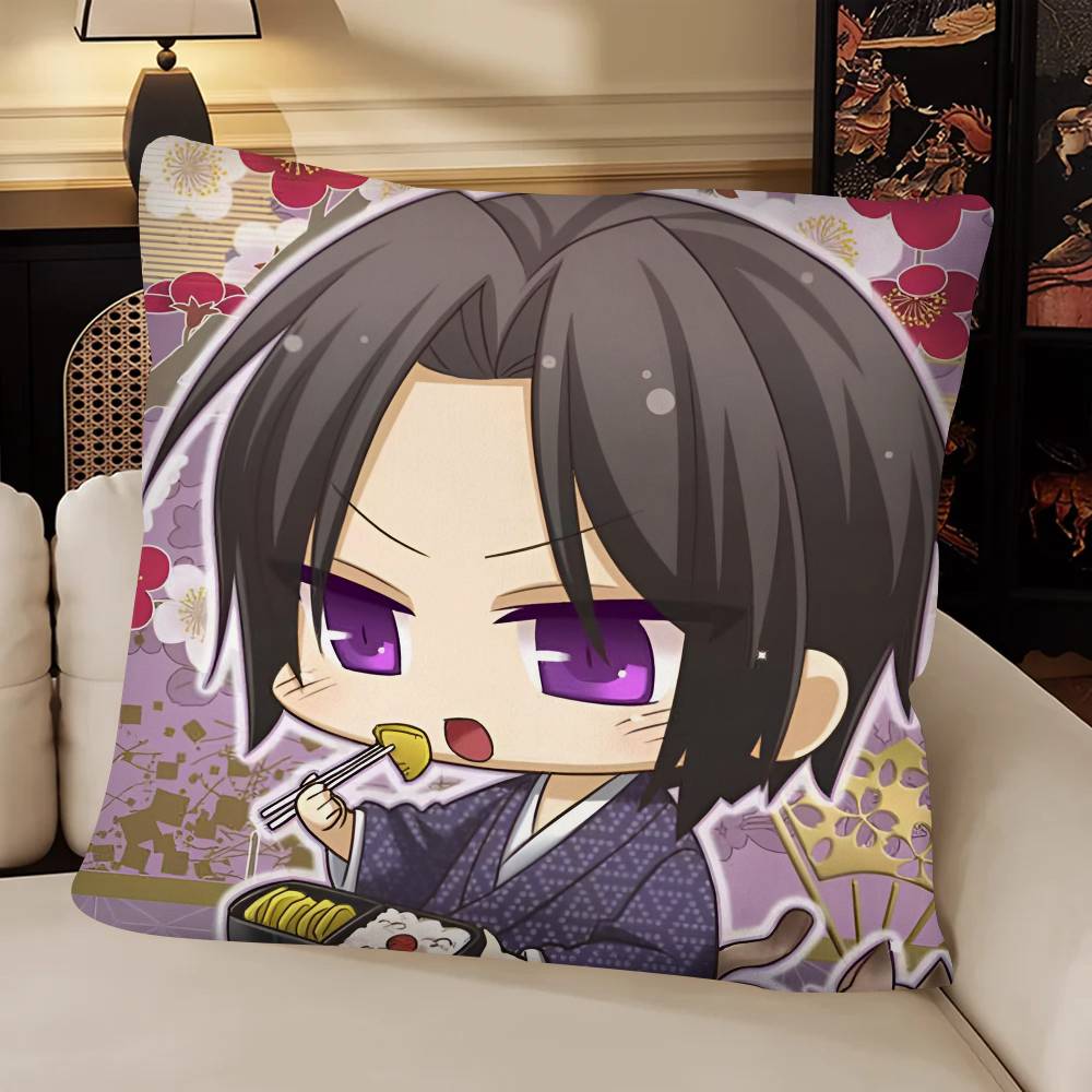 Game Anime HHakuoki Pillow Case Fashion Square Pillowcase Bedroom Sofa Room Ins Decoration Leisure