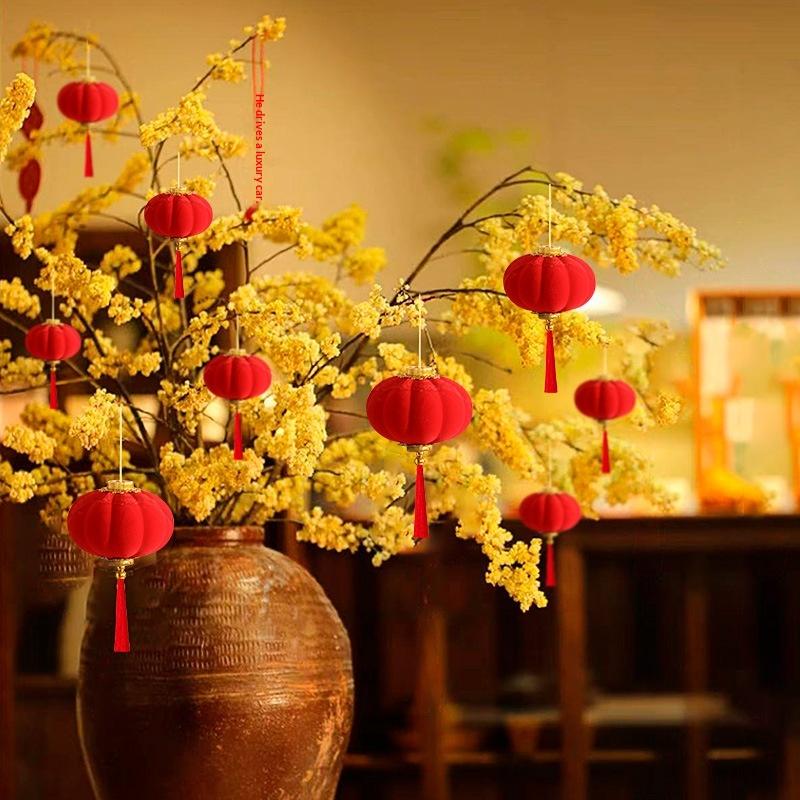 

30Pcs Mini Red Lantern Decoration For Traditional Chinese New Year And Wedding Hanging Decorations червоний