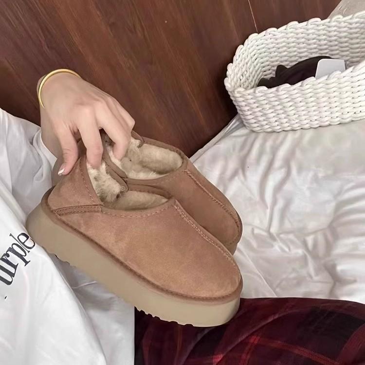 Sněhule na silné podrážce pro dámskou zimu 2025 nové vlna dvě možnosti nošení dezénový podpatek zesílené teplé severovýchodní velké bavlněné krátké boty pro ženy
