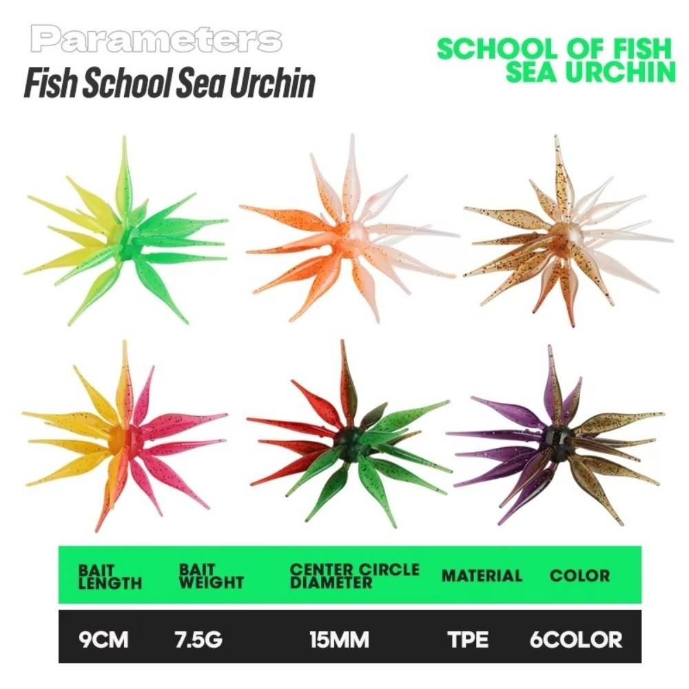 2pcs 2PCS Sea Urchin Fishing Lure Two-tone Color Tentacle Fishing Lure For Trout Fishing