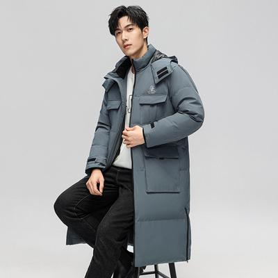 Giacca da Uomo con Cappuccio in Piuma d'Anatra Bianca, Taglia Media e Lunga, Marca Trendy Invernale, Taglia Grande, Cappotto Termico Ispessito per Coppia