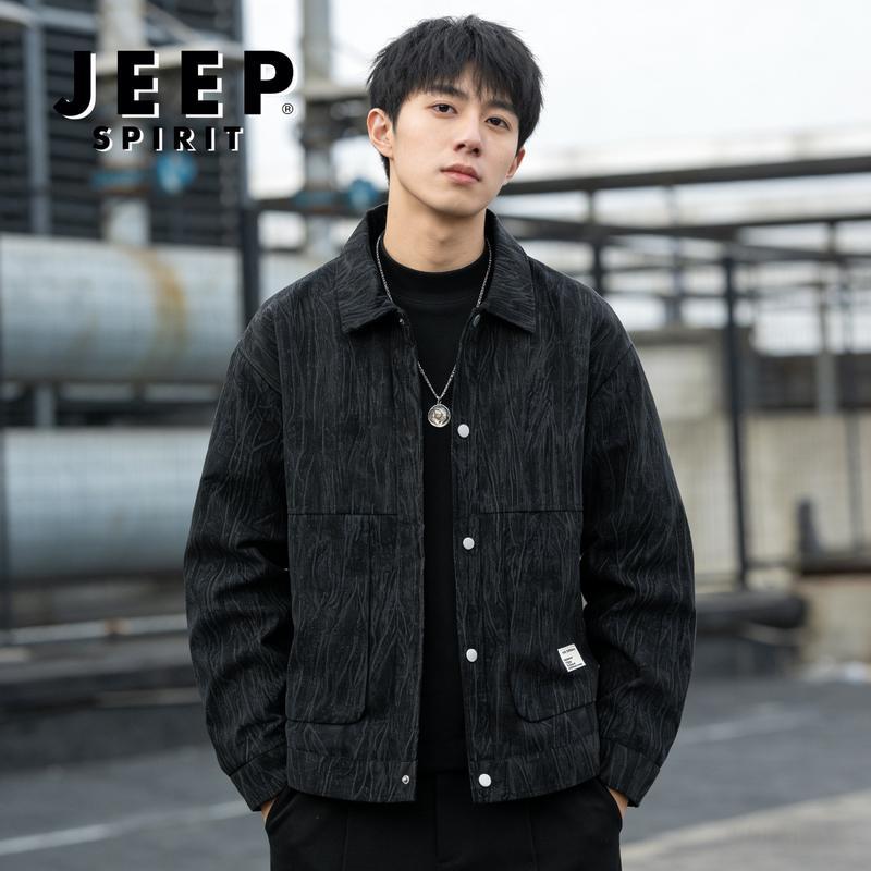 JEEP SPIRIT Men s Corduroy Turn-Down Collar Jacket 3XL