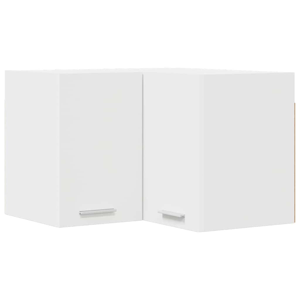 Wall Mounted Corner Cabinet with Storage White 57 X 57 X 40 Cm Particleboard