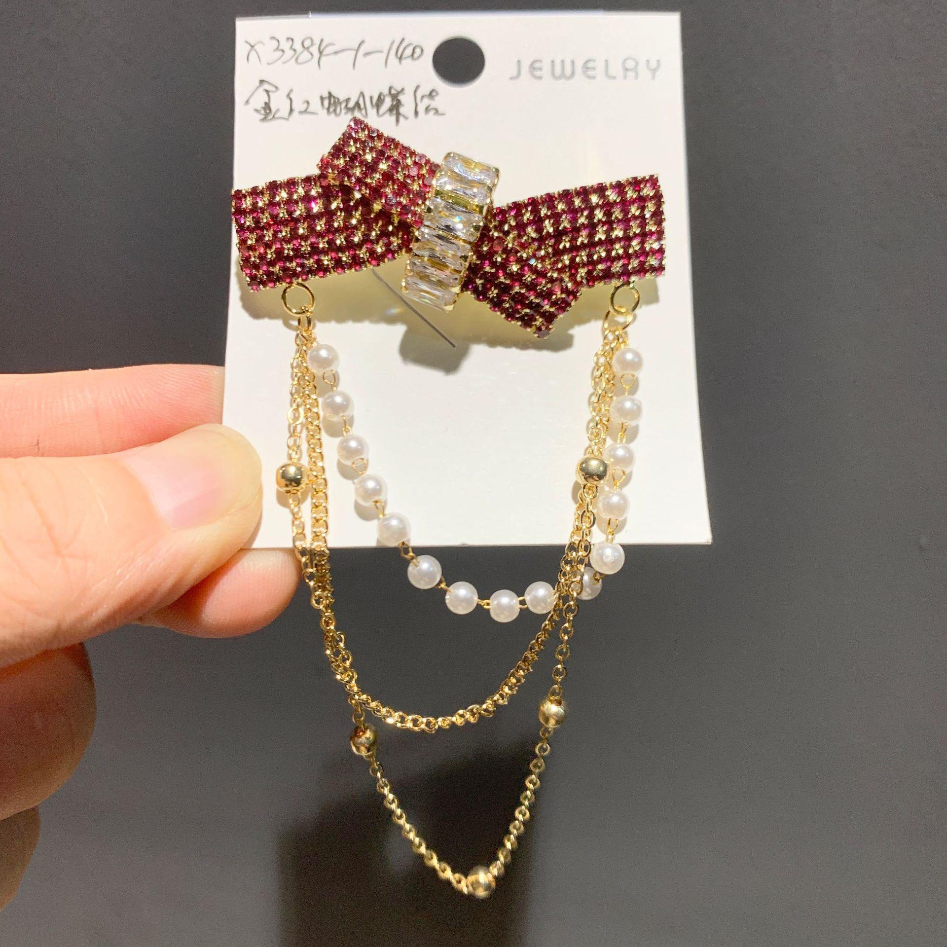 Bo Xin Yun French Fresh Tassel Bow Brooch - Exquisite Niche Gift for Girly Style