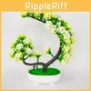 Potted Rose Simulation Plant With Flowers And Green Plants Table Decoration