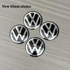 2026 For VW Car Sticker 4pcs Black silver 56mm/60mm/65mm Car Wheel Center Hub Caps Sticker Badge Accessories For VW Volkswagen R GTI G PR1