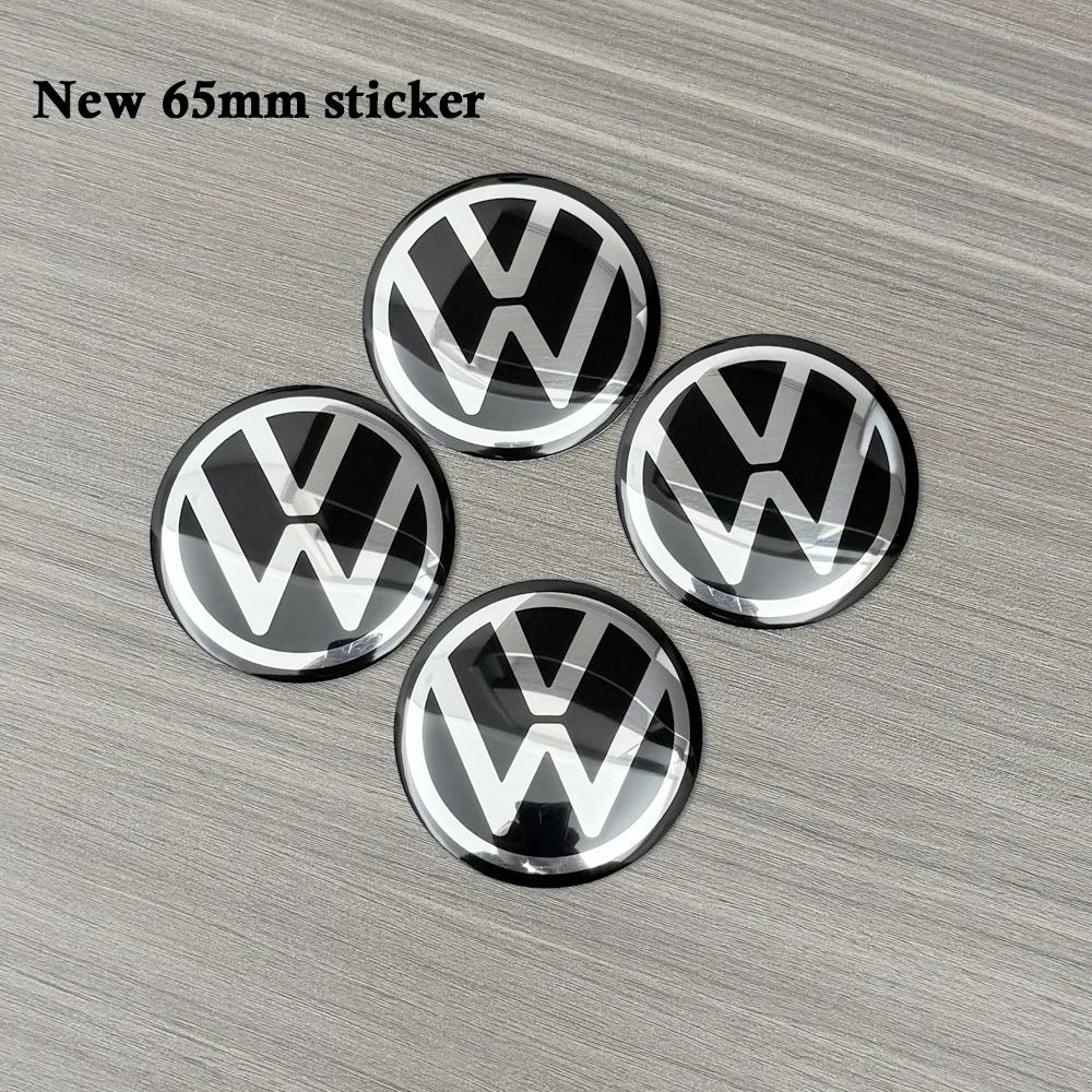 2026 For VW Car Sticker 4pcs Black silver 56mm/60mm/65mm Car Wheel Center Hub Caps Sticker Badge Accessories For VW Volkswagen R GTI G PR1