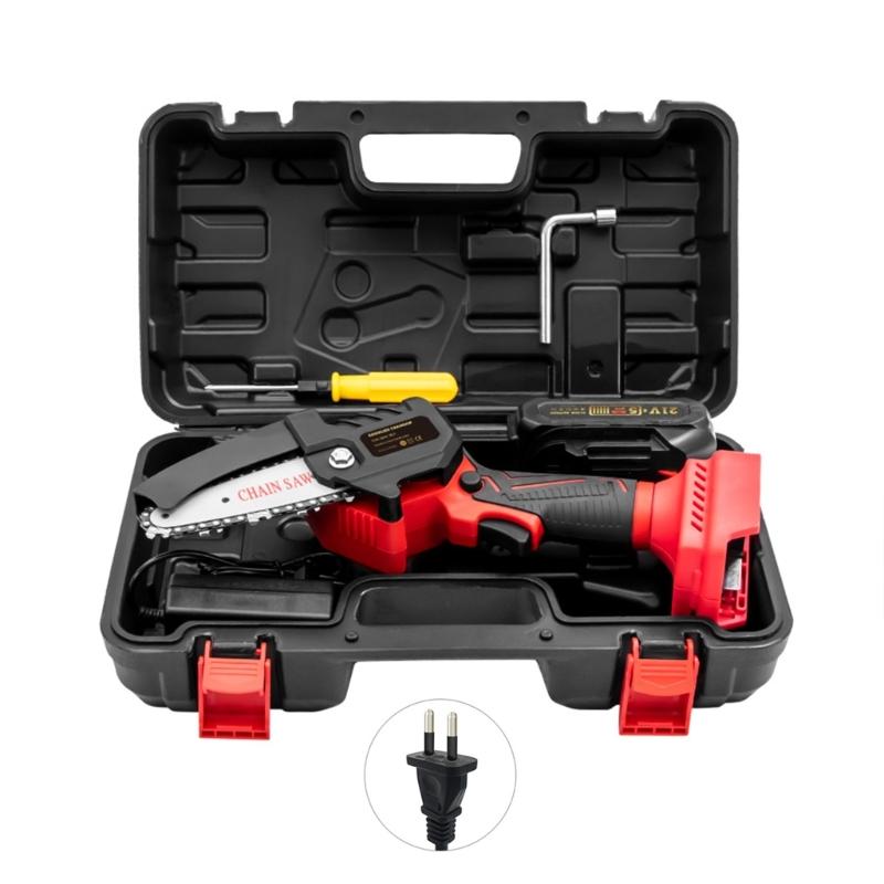 

4 inch 21V Cordless Mini Chainsaw Mini Electric Portable Pruning Chainsaw for Woodworking Cutting Garden Trimming 1