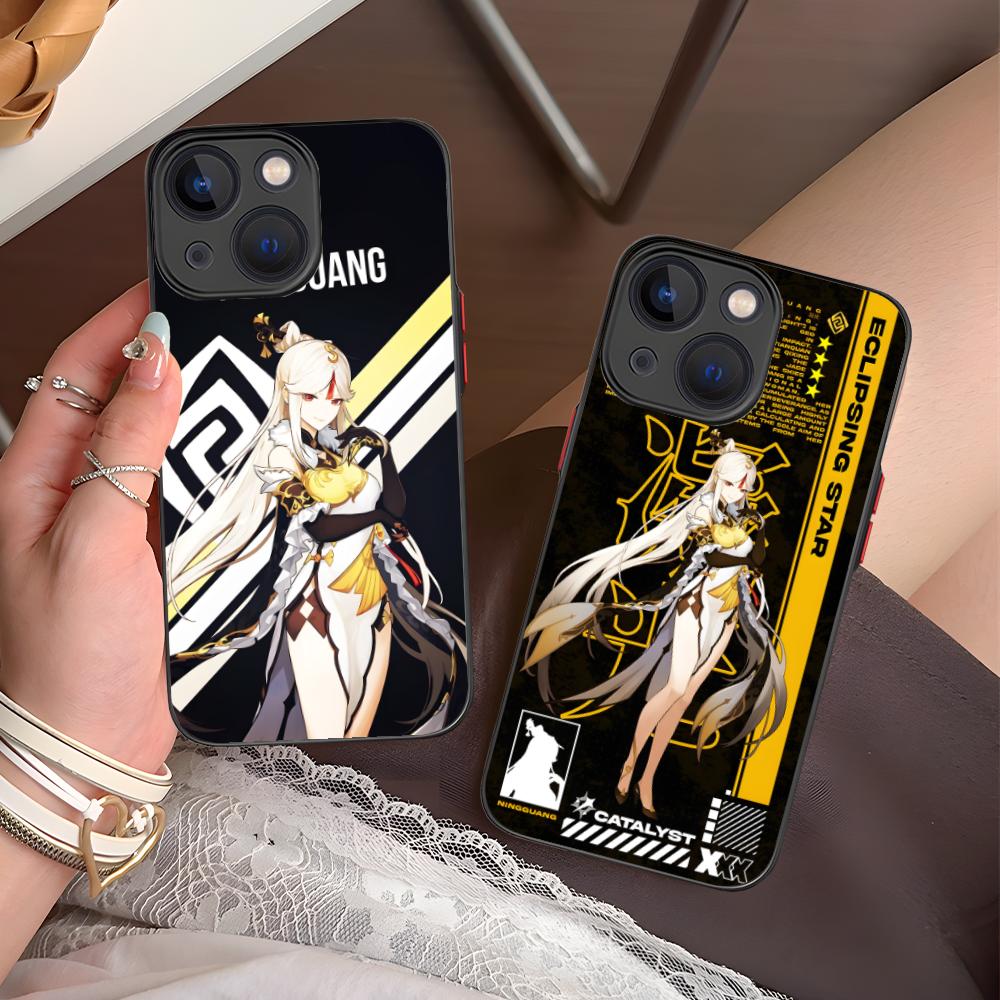 Spiel GI Ningguang Silikon Handyhülle für iPhone 17 16 15 14 13 12 11 X XR XS 8 7 Air Pro Max Plus Mini Bunte Hülle