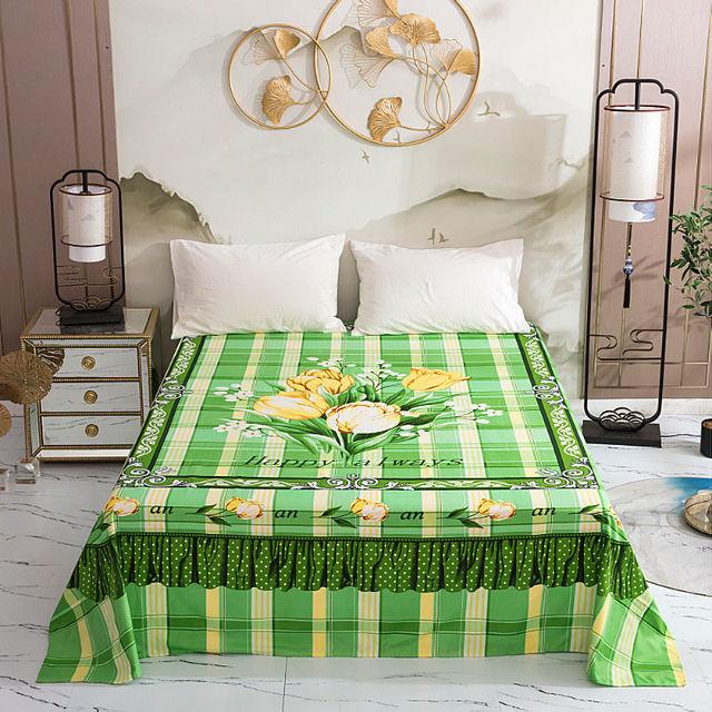 Thicken Brushed Flat Sheet Soft Sanding King Size Bed Sheet Red Wedding Bed Sheet for Cozy Sleep