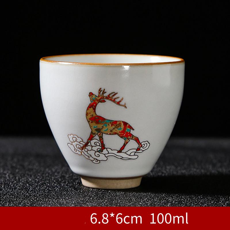 4PCS Chinesische Handbemalte Teetasse Handgemachte Keramik Tee-Set Teetasse Master Tasse Tee Schüssel Drink Tragbare Persönliche Einzigen Tasse