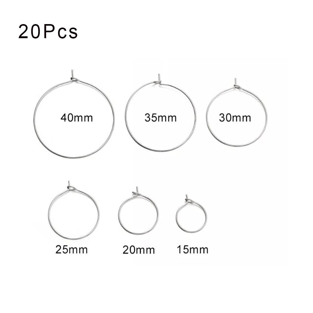10-50Pcs 15-50mm Stainless Steel Earrings Open Earring Hooks Base Ear Ring Drops DIY Dangle Earring Jewelry Making Accessories
