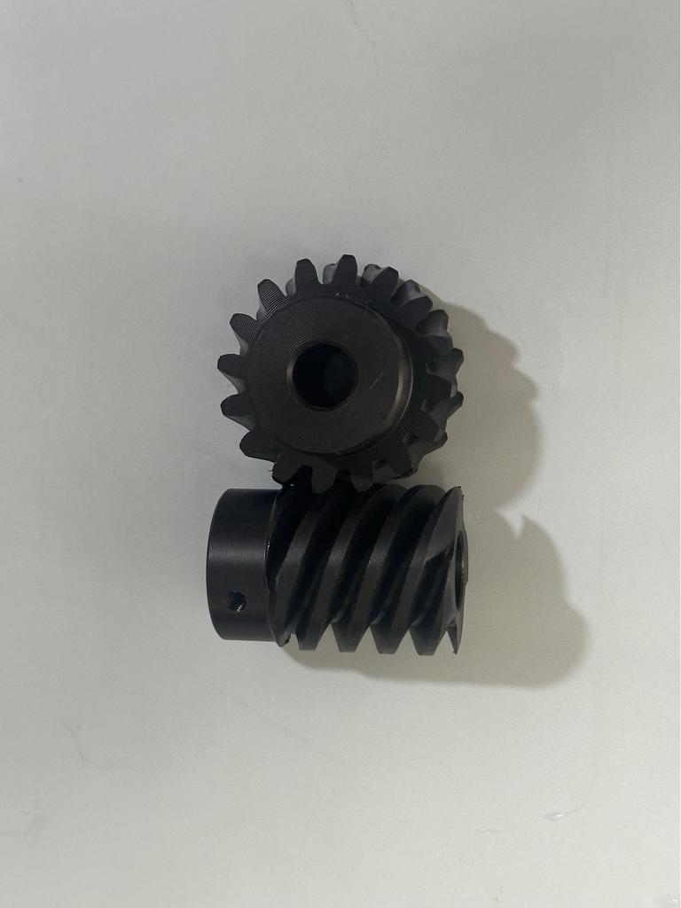 Xizhuo Punching Machine Accessories: Turbine Worm Gear, Rubber Roller, Bracket, and Brush Holder.