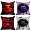 4Pcs Double-Sided Printed Pillow Covers, Bold Dripping Lips & Fruit Print Cushion Cases, Edgy Home Decor For Bedroom Living Room