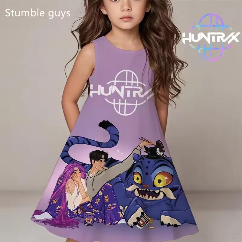

Детское K-pop платье Охотники на демонов Летнее для девочек Без рукавов Удобное Мультяшное Аниме 110 фиолетовый